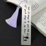 Dad Rectangle Bookmark for Reader, Stainless Steel Bookmark with Big Nylon Tassel, Word, 125x26mm