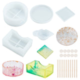 CRASPIRE Cup Mat Silicone Molds Sets, Resin Casting Molds, For UV