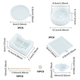 CRASPIRE Cup Mat Silicone Molds Sets, Resin Casting Molds, For UV Resin, Epoxy  Resin Craft Making, with Birch Wooden Craft Ice Cream Sticks, Latex Finger  Cots, Silicone Stirring Bowl, White, 7.1~9x9~10.4x9~10.3x0.9~4.1cm, 8pcs/set