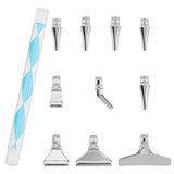 Craspire 1 Set Alloy DIY Diamond Painting Pen Tool, with 4Pcs Alloy Rhinestones Pickers Pen Heads, Platinum, 2.2x3.6x0.6cm