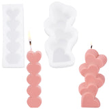 2PCS SUPERFINDINGS 2 Style Heart Candle Silicone Mold 3D Stacking Hearts Shape Resin Casting Mold 3D Scattered Love Candle Mold for Chocolate Candy Fondant Handmade Candles