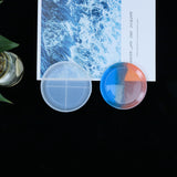 Silicone Cup Mats Molds, Resin Casting Molds, For UV Resin, Epoxy Resin Jewelry Making, Coaster, Flat Round, White, 111x12mm