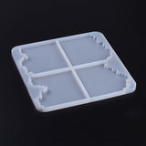 Cup Mat Silicone Molds, Resin Casting Molds, For UV Resin, Epoxy Resin Jewelry Making, Square with Sea Wave, White, 233x234x10mm