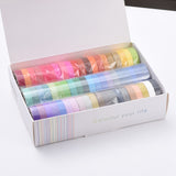 Solid Color Masking Tapes, DIY Scrapbook Decorative Paper Tapes, Adhesive Tapes, Rainbow Theme, for Craft and Gifts, Mixed Color, 8mm, 4m/roll, 60rolls/box