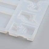 Silicone Molds, Resin Casting Molds, For UV Resin, Epoxy Resin Jewelry Making, Ocean Theme, White, 74x73x10mm, Inner Size: 27~32x16~25mm