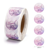 Craspire 1 Inch Thank You Stickers, Adhesive Roll Sticker Labels, for Envelopes, Bubble Mailers and Bags, Purple, 25mm, about 500pcs/roll