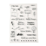 Craspire TPR Words Transparent Stamps, for DIY Scrapbooking, Photo Album Decorative, Cards Making, Holiday Pattern, 21x15x0.3cm, Pattern: 4~74x9~94mm, 3pcs/set