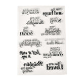 Craspire TPR Words Transparent Stamps, for DIY Scrapbooking, Photo Album Decorative, Cards Making, Word, 21x14.5x0.3cm, Pattern: 4~49x10~85mm.