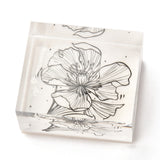 Craspire Acrylic & Rubber Stamps, for DIY Craft Card Scrapbooking Supplies, Rectangle, Flower Pattern, 3.1x3.6x1.8cm, 5pcs/set