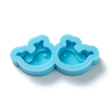 DIY Pendant Silicone Molds, for Earring Makings, Resin Casting Molds, For UV Resin, Epoxy Resin Jewelry Making, Whale, Deep Sky Blue, 16.5x31x6mm, Inner Diameter: 10x12.5mm