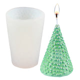 3PCS Christmas Theme DIY Cone Candle Silicone Molds, for Scented Candle Making, White, 74x53mm, Inner Diameter: 41mm