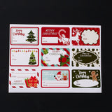 Craspire Christmas Mixed Shapes with Word Merry Christmas Writable Stickers, Self-Adhesive Paper Gift Tag Stickers, for Party, Decorative Presents, Mixed Color, 180x150x1.5mm, 10pcs/bag, 9 styles/pc, 10bags/set.