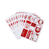 Craspire Christmas Mixed Shapes with Word Merry Christmas Writable Stickers, Self-Adhesive Paper Gift Tag Stickers, for Party, Decorative Presents, Red, 182x150x1.5mm, 10pcs/bag, 9 styles/pc, 10bags/set.