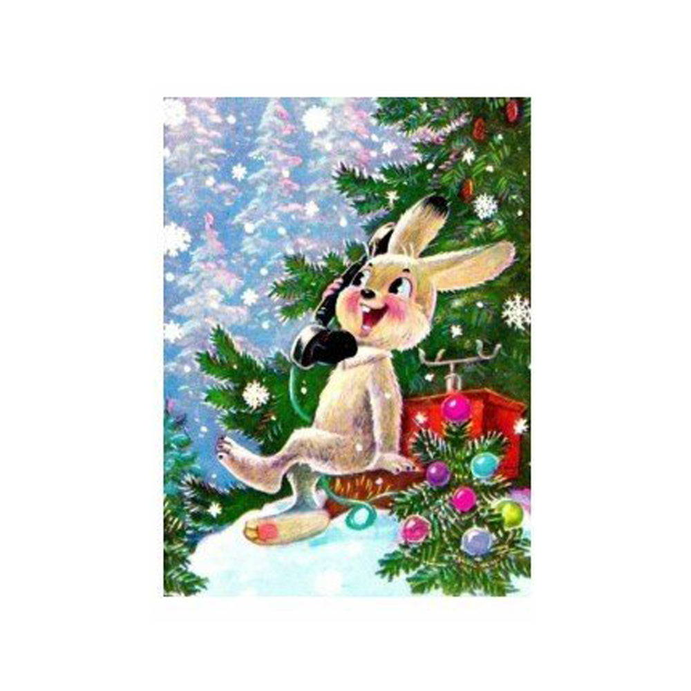 Craspire DIY Easter Theme Rabbit Pattern Full Drill Diamond Painting Canvas  Kits, with Resin Rhinestones, Diamond Sticky Pen, Plastic Tray Plate and