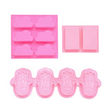 1 Set Silicone Fondant Molds Sets, Food Grade Silicone Molds, For DIY Cake Decoration, Candle, Chocolate, Candy, Soap, Mixed Shape, Mixed Color, 3pcs/set