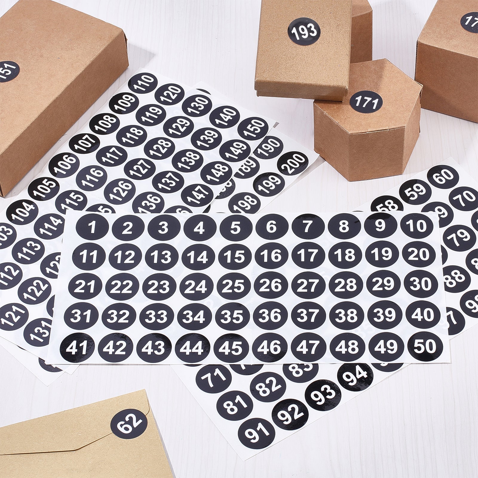 Thank You Stickers / Labels Black Round Stickers 45mm Circle 1.77 Inches  Pack of 48 Stickers 