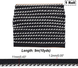 10 Yards 11 mm Black/Silver Cord-Edge Piping Trim, Piping Trim with Cord Twisted Lip Cord Trim, for Sewing Clothing Pillows Lamps Draperies