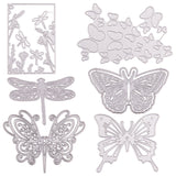 CRASPIRE 6pcs Metal Frame Cutting Dies Butterfly Dragonfly Carbon Steel Embossing Stencil Template Mould for DIY Card Making Scrapbooking Paper Craft Photo Album