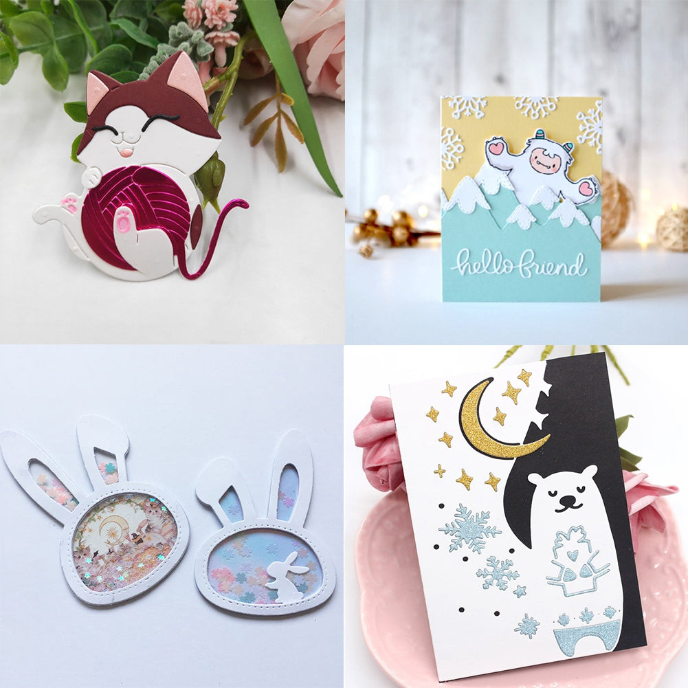 CRASPIRE 3pcs Metal Frame Cutting Dies Dog Bone Dog Paw Print Carbon S