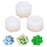 Gorgecraft Silicone Molds, Resin Casting Molds, For UV Resin, Epoxy Resin Jewelry Making, Plant, White, 56x56x38mm/62x29mm/54x52x33mm, 3pcs/set