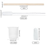 DIY Silicone Molds Kits, with Rectangle Handle Dinner Plate Silicone Molds, Silicone Measuring Cup, Plastic Transfer Pipettes, Disposable Latex Finger Cots, Birch Wooden Sticks, White, 28pcs/set