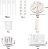 DIY Makeup Tools Silicone Molds Kits, with Silicone Measuring Cup, Plastic Transfer Pipettes, Disposable Latex Finger Cots, Birch Wooden Sticks, Mixed Color, 29pcs/set