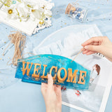 DIY Rectangle Doorplate Silicone Molds, for DIY Tablet Pendant Door Hanging Welcome Sign, with Jute Twine, White, 108x260x22mm, 1pc