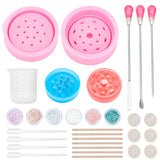 DIY Tobacco Grinder Silicone Molds Kits, Birch Wooden Sticks, Stirring Tools, Nail Art Glitter Sequin, Latex Finger Cots, Plastic Pipettes, Silicone Measuring Cup, Mixed Color, 56.5x36mm, 1set
