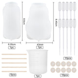 DIY Light Bulb Making Kits, with Silicone Molds, Silicone 100ml Measuring Cup, Plastic Transfer Pipettes, Birch Wooden Craft Ice Cream Sticks, Latex Finger Cots, White, 84.5x43mm, Hole: 23.5mm