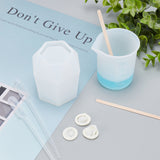 DIY Pen Vase Molds Kits, Including Silicone Molds, Measuring Cup Plastic Tools, Plastic Transfer Pipettes, Birch Wooden Craft Ice Cream Sticks and Latex Finger Cots, White, 61x69x72mm, Inner Diameter: 38x43mm, 1pc