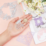 CRASPIRE Honeycomb Carbon Steel Cutting Dies Stencils, for DIY Scrapbooking/Photo Album, Decorative Embossing DIY Paper Card, Silver, 10x7cm, 1pc