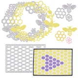 CRASPIRE Honeycomb Carbon Steel Cutting Dies Stencils, for DIY Scrapbooking/Photo Album, Decorative Embossing DIY Paper Card, Silver, 10x7cm, 1pc