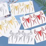Craspire 3 Colors 6 Sets Spider Pattern PVC Adhesive Sticker Car Stickers, DIY Car Decorations, Mixed Color, 7.5x6x0.06cm