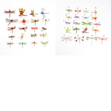 Craspire 6 Bags 2 Style Stickers, PET Adhesive Stickers Set, Dragonfly, Mixed Color, 5x6x0.01cm