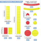 Craspire 2 Sheet 2 Color Plastic Reflective Sticker, Rectangle & Flat Round, Mixed Color, 22x23.5x0.03cm, 2 color, 1set/color, 2set