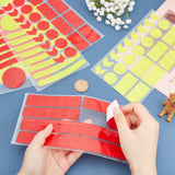 Craspire 2 Sheet 2 Color Plastic Reflective Sticker, Rectangle & Flat Round, Mixed Color, 22x23.5x0.03cm, 2 color, 1set/color, 2set