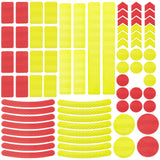 Craspire 2 Sheet 2 Color Plastic Reflective Sticker, Rectangle & Flat Round, Mixed Color, 22x23.5x0.03cm, 2 color, 1set/color, 2set