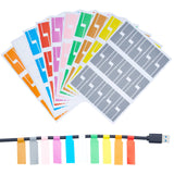 Craspire 10Sheet 10 Color Knife P-type Self-adhesive Network Cable Label Paper Color Waterproof, Blank for Wire and Cable Label Printing Sticker, Mixed Color, 29.6x21x0.02cm, 30pcs/sheet, 10 color, 1sheet/color, 10 sheet