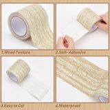 Craspire Non-woven Fabrics Imitation Wood Grain Adhesive Tape, Walnutwood Grain Repair Tape Patch, Flat, Light Goldenrod Yellow, 57mm, about 4.57m/roll