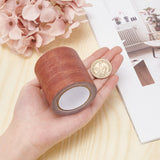 Craspire Non-woven Fabrics Imitation Wood Grain Adhesive Tape, Oakwood Grain Repair Tape Patch, Flat, Sienna, 57mm, about 4.57m/roll