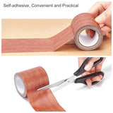 Craspire Non-woven Fabrics Imitation Wood Grain Adhesive Tape, Oakwood Grain Repair Tape Patch, Flat, Sienna, 57mm, about 4.57m/roll