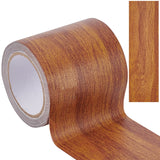 Craspire Non-woven Fabrics Imitation Wood Grain Adhesive Tape, Oakwood Grain Repair Tape Patch, Flat, Peru, 57mm, about 4.57m/roll