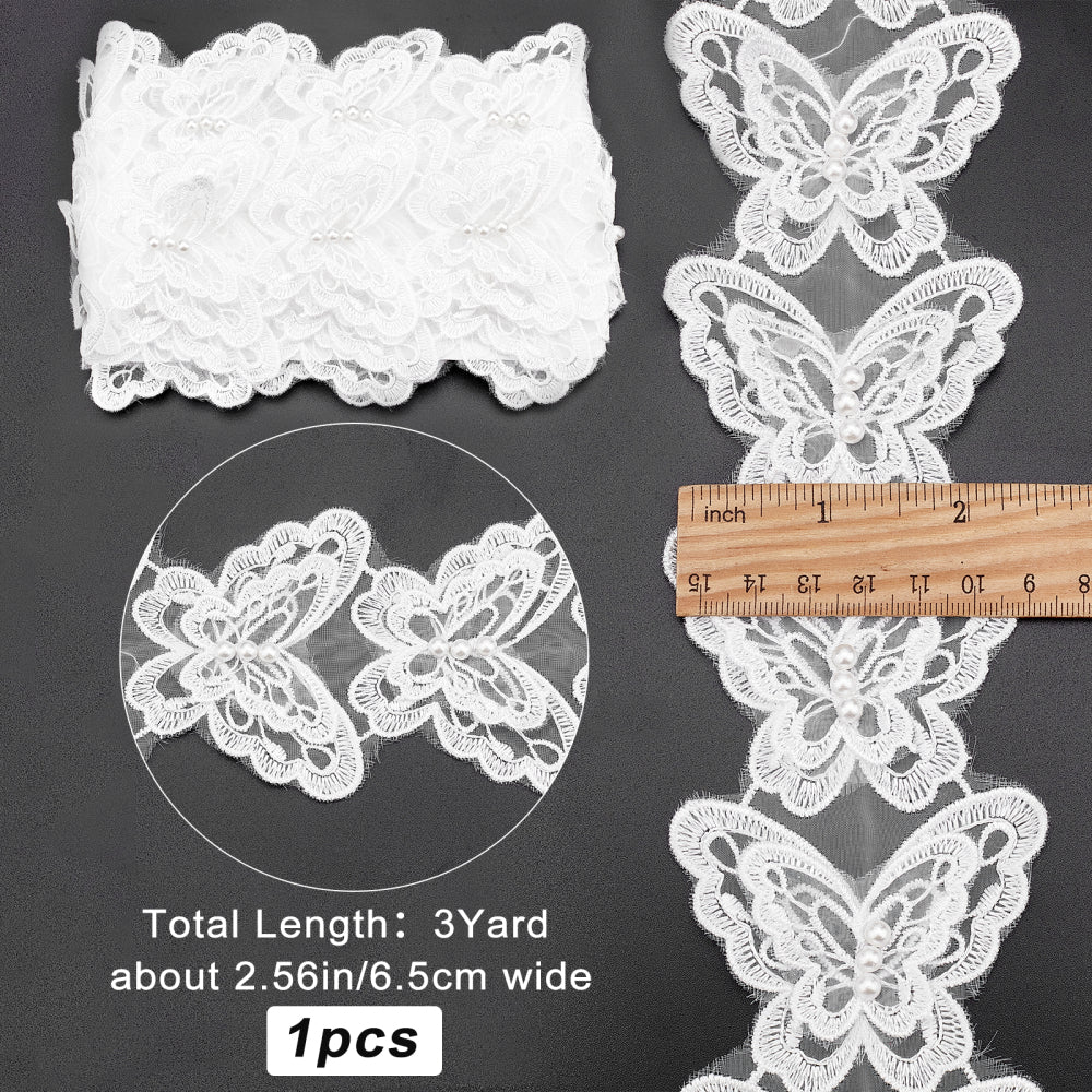 1pcs Lace Ribbon White Lace Trim Yard, Crochet Sewing Lace Ribbons