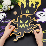Craspire 2 Sets Halloween Theme PVC Plastic Self Adhesive Sticker Decorations, Window Decor Accessories, Mixed Color, 187~280x190~275x0.5mm, 6pcs/set