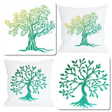 CRASPIRE 2Pcs 2 Styles Plastic Drawing Painting Stencils Templates, Square, Tree of Life Pattern, 30x30cm, 1pc/style