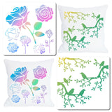 CRASPIRE 2Pcs 2 Styles Plastic Drawing Painting Stencils Templates, Square, Flower Pattern, 30x30cm, 1pc/style