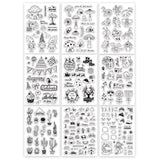 Craspire 9 Sheets Silicone Clear Stamps Seal for Card Making Decoration and DIY Scrapbooking(Christmas Theme, cartoon insects, birthday, Christmas, dwarf elf, cactus, snowman, bee)
