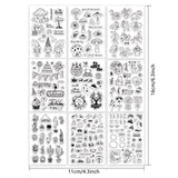Craspire 9 Sheets Silicone Clear Stamps Seal for Card Making Decoration and DIY Scrapbooking(Christmas Theme, cartoon insects, birthday, Christmas, dwarf elf, cactus, snowman, bee)