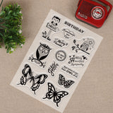 Craspire 9 Sheets Silicone Clear Stamps Seal for Card Making Decoration and DIY Scrapbooking(Christmas Theme, cartoon insects, birthday, Christmas, dwarf elf, cactus, snowman, bee)