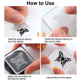 Craspire 9 Sheets Silicone Clear Stamps Seal for Card Making Decoration and DIY Scrapbooking(Owl, Butterfly, Cat, Flowers, Adventure, East)
